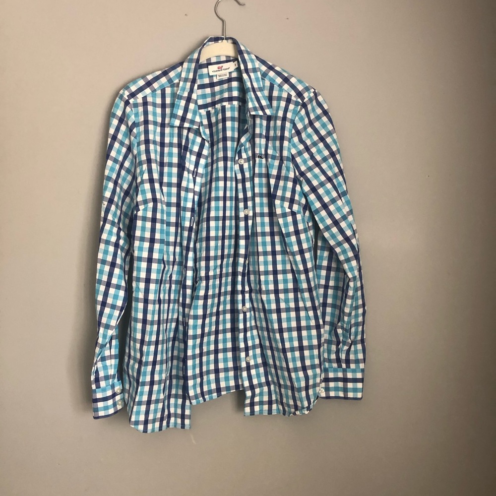 Vineyard Vines Gingham Button Down Shirt Sz. 8